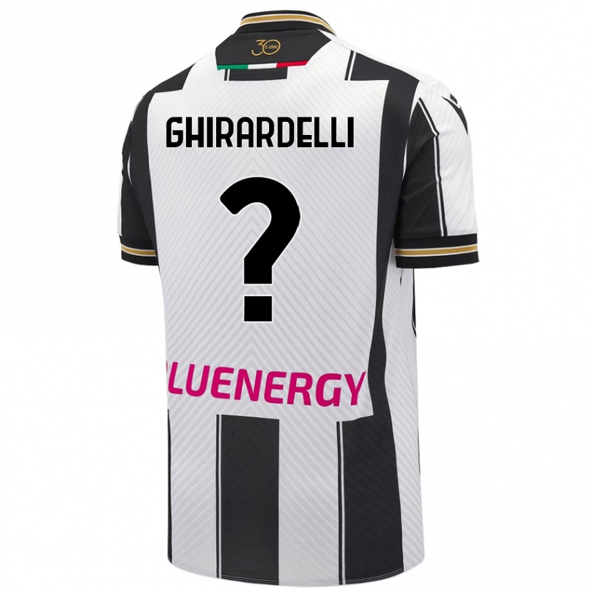גברים כדורגל Davide Ghirardelli #0 לבן שחור ג'רזי ביתית 2024/25