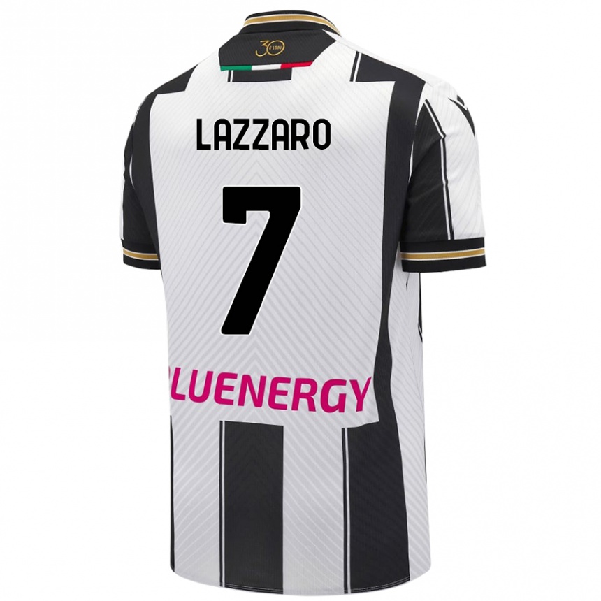 גברים כדורגל Davide Lazzaro #7 לבן שחור ג'רזי ביתית 2024/25