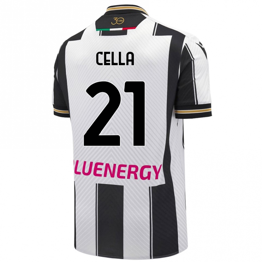 גברים כדורגל Leonardo Cella #21 לבן שחור ג'רזי ביתית 2024/25