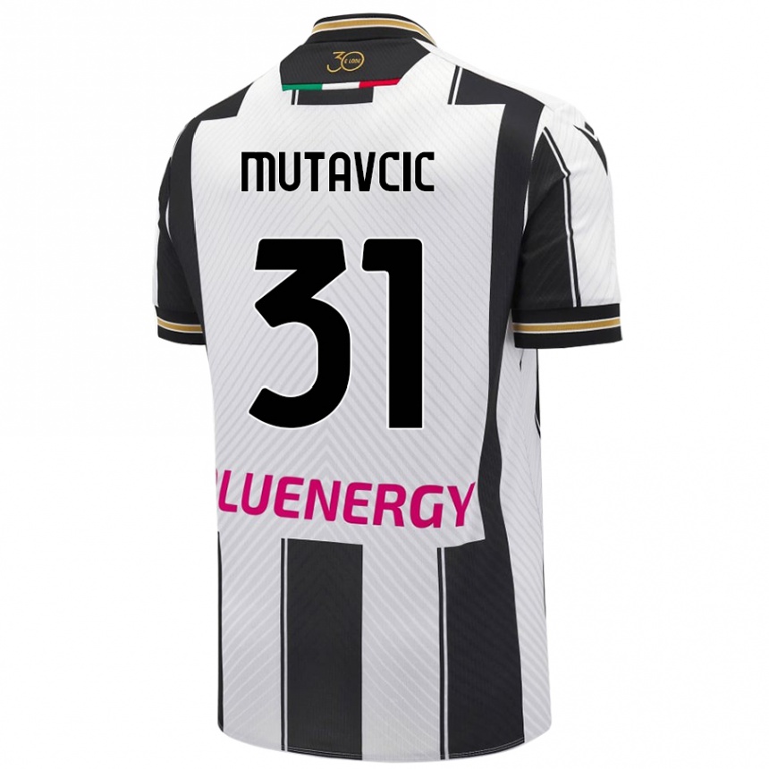 גברים כדורגל Jan Mutavcic #31 לבן שחור ג'רזי ביתית 2024/25