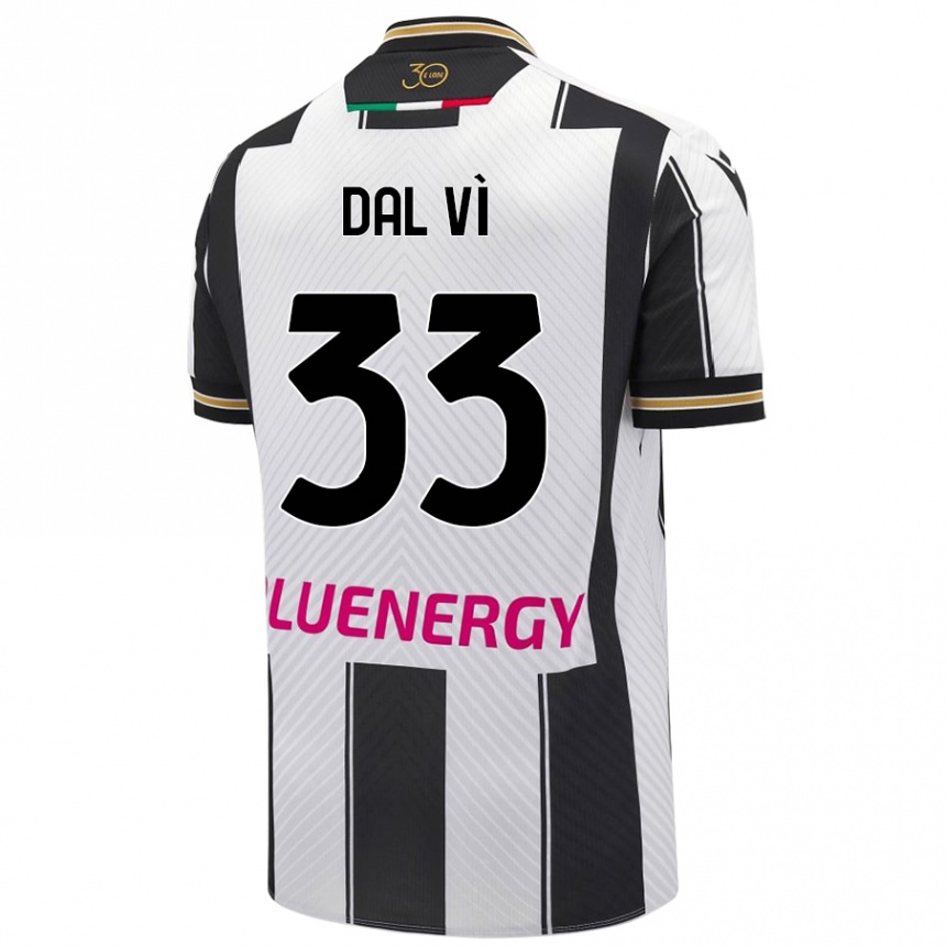 גברים כדורגל Matteo Dal Vì #33 לבן שחור ג'רזי ביתית 2024/25