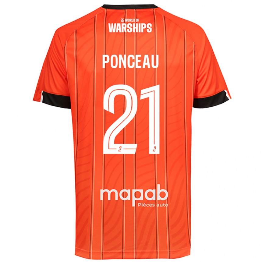גברים כדורגל Julien Ponceau #21 כָּתוֹם ג'רזי ביתית 2024/25