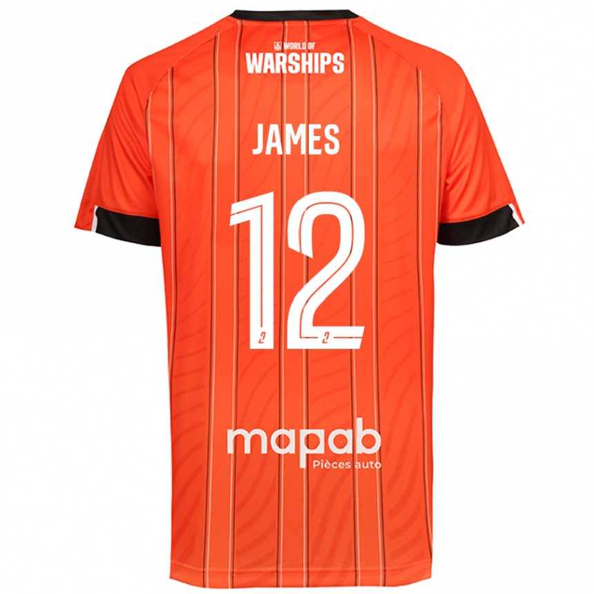 גברים כדורגל Isaac James #12 כָּתוֹם ג'רזי ביתית 2024/25