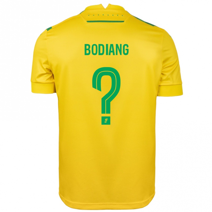 גברים כדורגל Moutanabi Bodiang #0 צהוב ירוק ג'רזי ביתית 2024/25