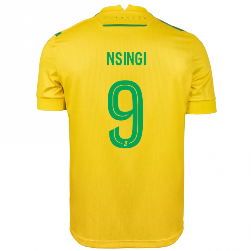 גברים כדורגל Plamedi Nsingi #9 צהוב ירוק ג'רזי ביתית 2024/25