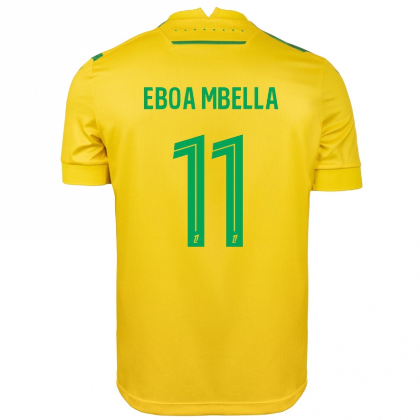 גברים כדורגל Eden Eboa Mbella #11 צהוב ירוק ג'רזי ביתית 2024/25