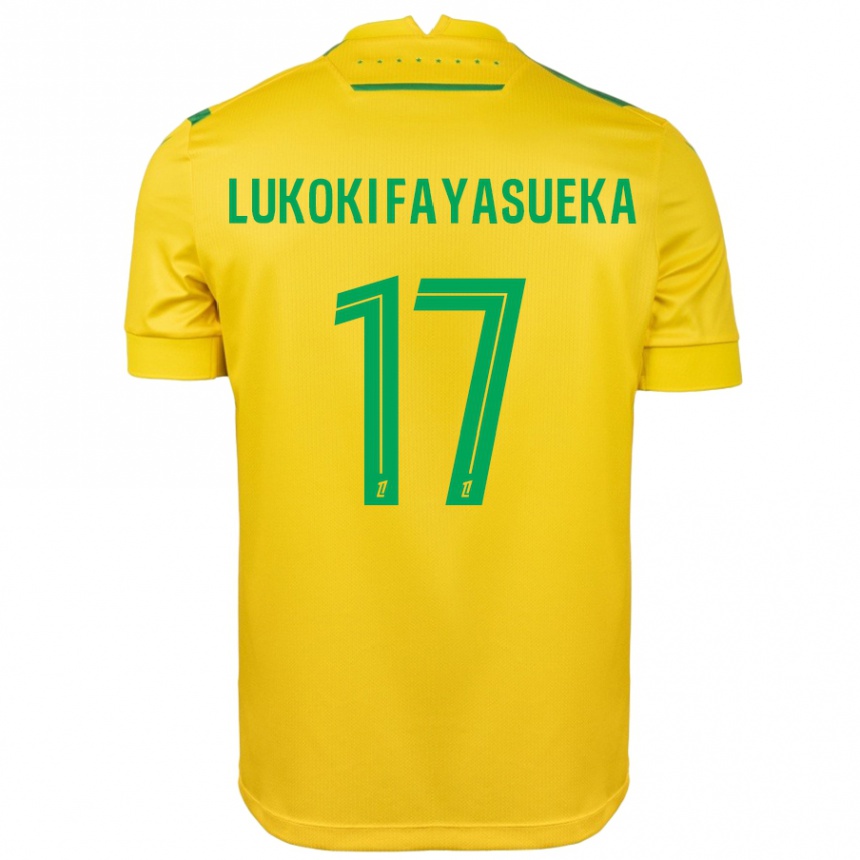 גברים כדורגל Kévin Lukoki Fayasueka #17 צהוב ירוק ג'רזי ביתית 2024/25