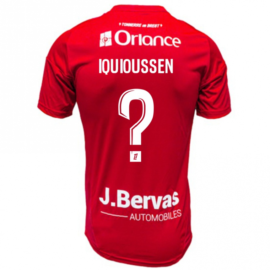 גברים כדורגל Adam Iquioussen #0 אדום לבן ג'רזי ביתית 2024/25