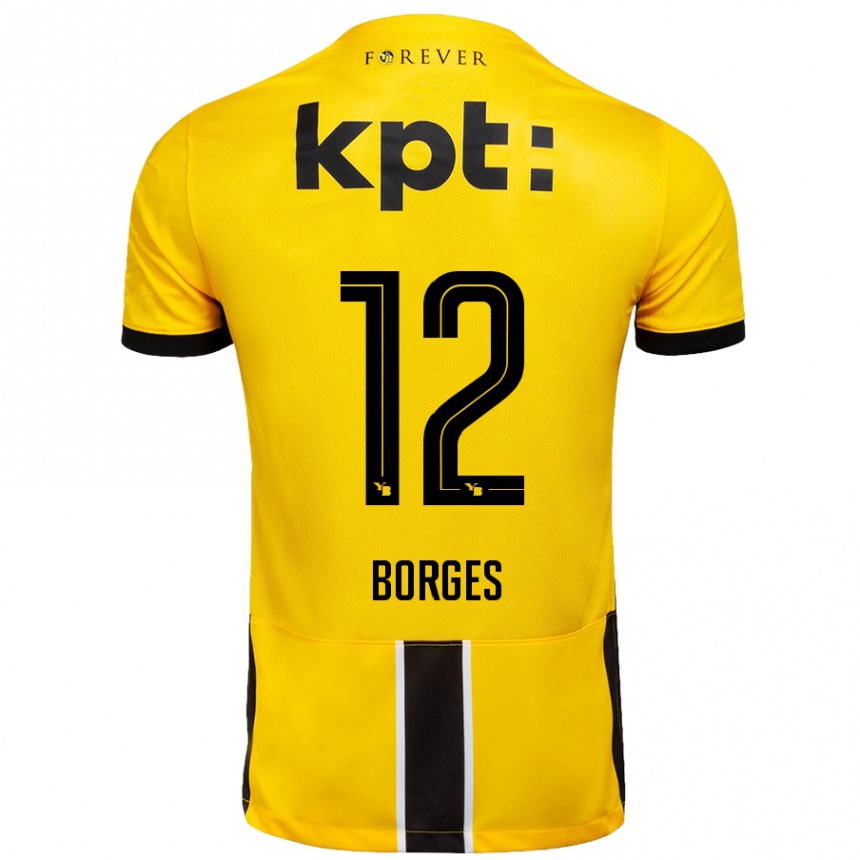 גברים כדורגל David Borges #12 צהוב שחור ג'רזי ביתית 2024/25