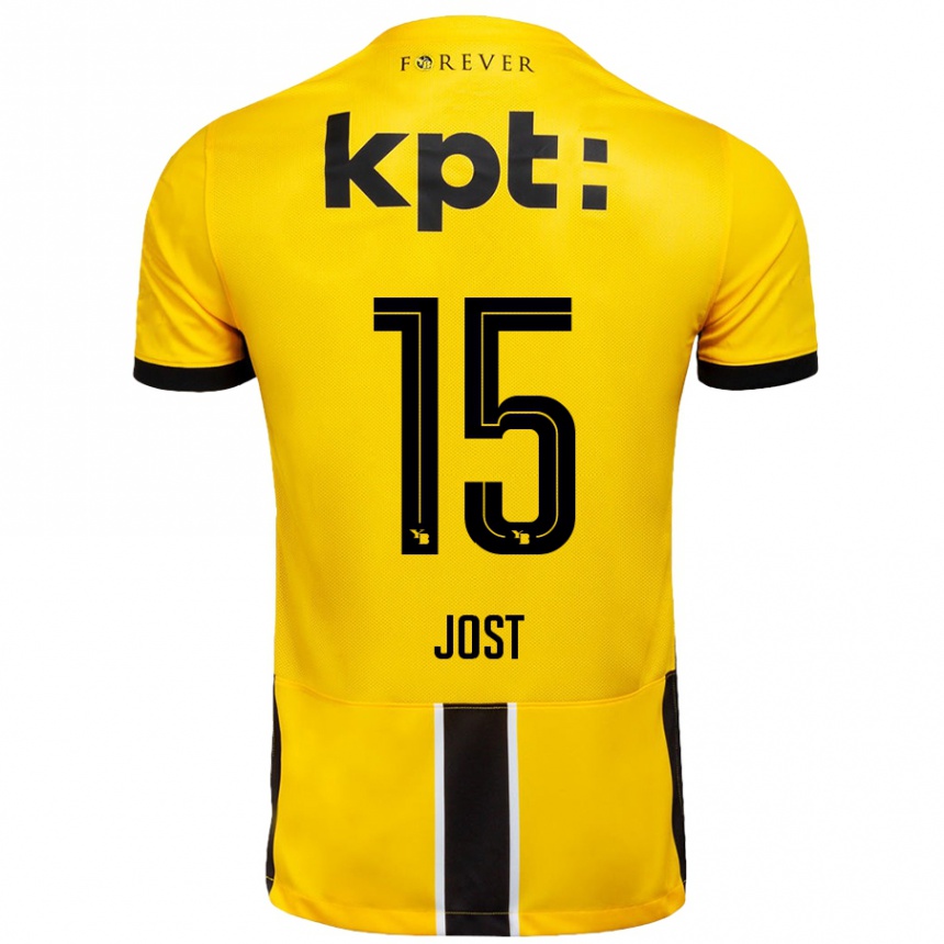גברים כדורגל Tristan Jost #15 צהוב שחור ג'רזי ביתית 2024/25