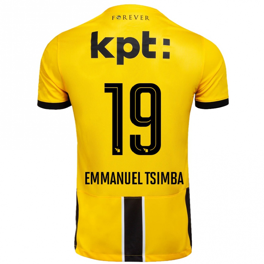 גברים כדורגל Felix Emmanuel Tsimba #19 צהוב שחור ג'רזי ביתית 2024/25