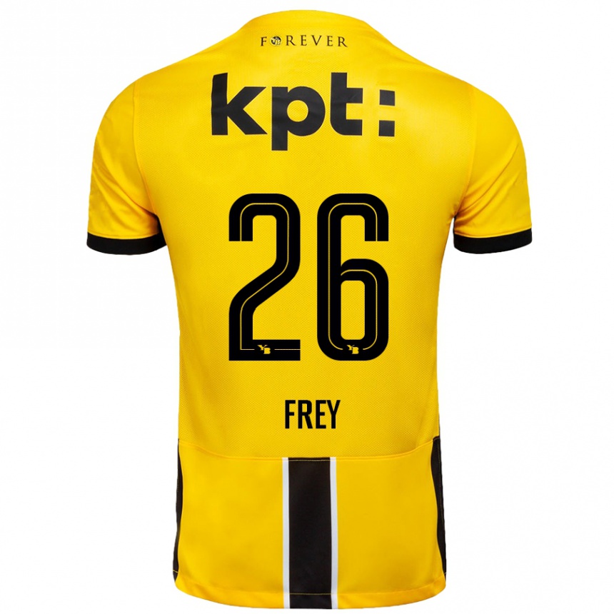 גברים כדורגל Laura Frey #26 צהוב שחור ג'רזי ביתית 2024/25