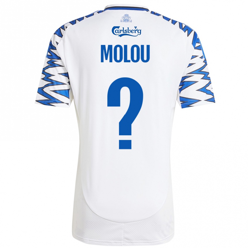 גברים כדורגל Yvann Molou #0 לבן כחול שמיים ג'רזי ביתית 2024/25