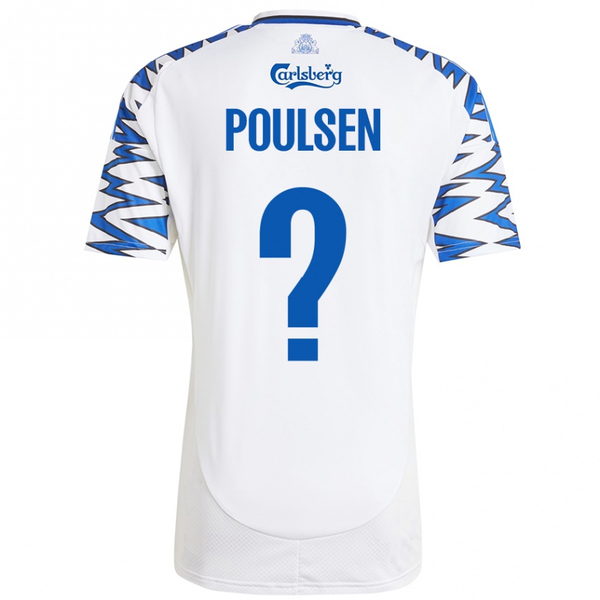 גברים כדורגל Xander Poulsen #0 לבן כחול שמיים ג'רזי ביתית 2024/25