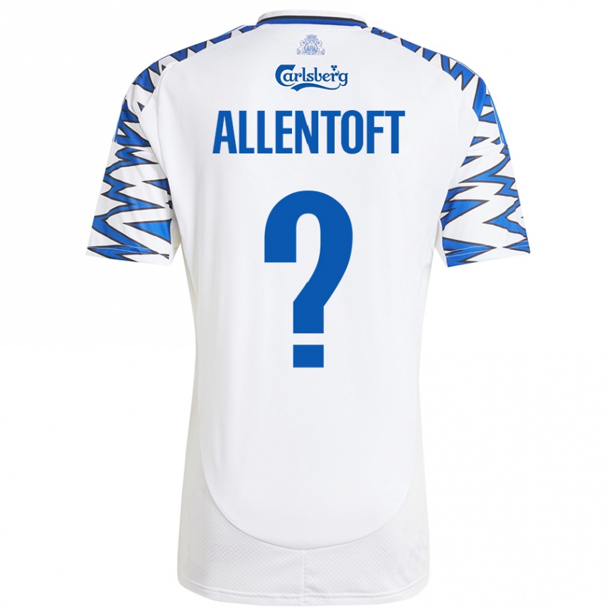 גברים כדורגל Philip Allentoft #0 לבן כחול שמיים ג'רזי ביתית 2024/25