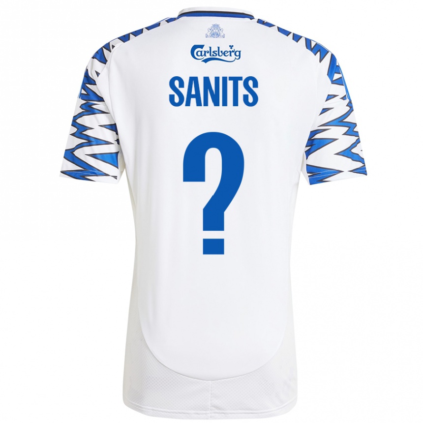 גברים כדורגל Dimitri Sanits #0 לבן כחול שמיים ג'רזי ביתית 2024/25