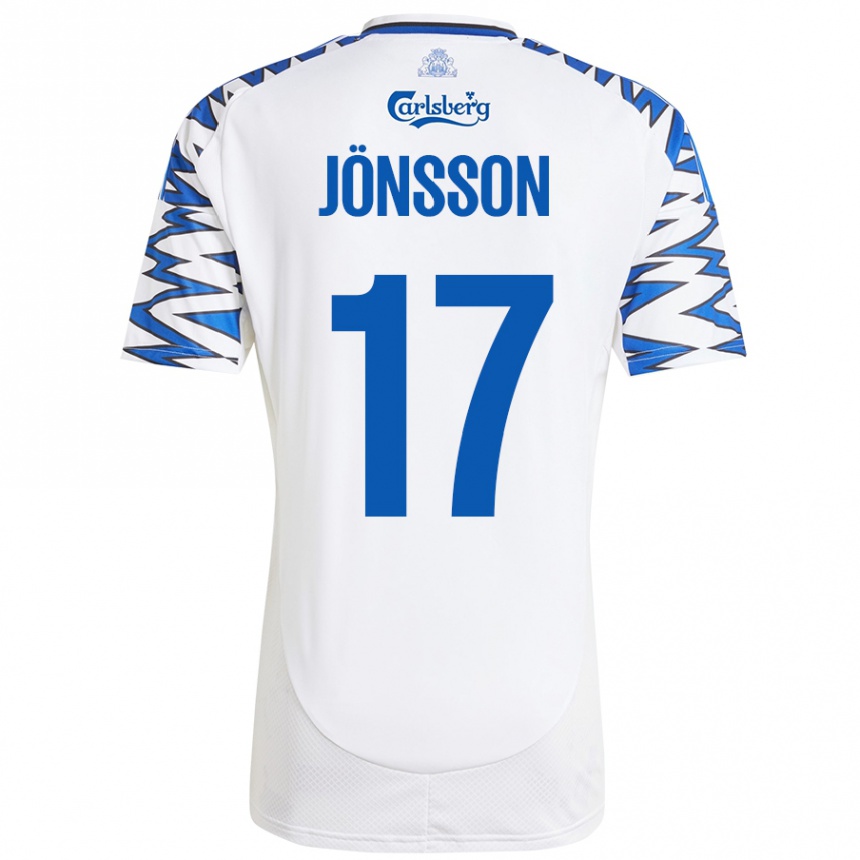 גברים כדורגל Neo Jönsson #17 לבן כחול שמיים ג'רזי ביתית 2024/25