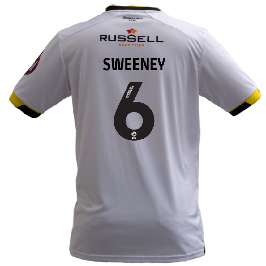 גברים כדורגל Ryan Sweeney #6 לָבָן הרחק ג'רזי 2024/25