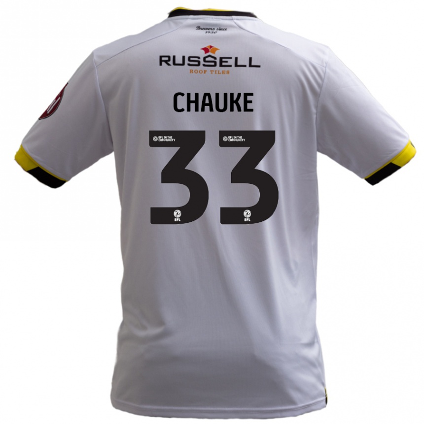 גברים כדורגל Kgaogelo Chauke #33 לָבָן הרחק ג'רזי 2024/25