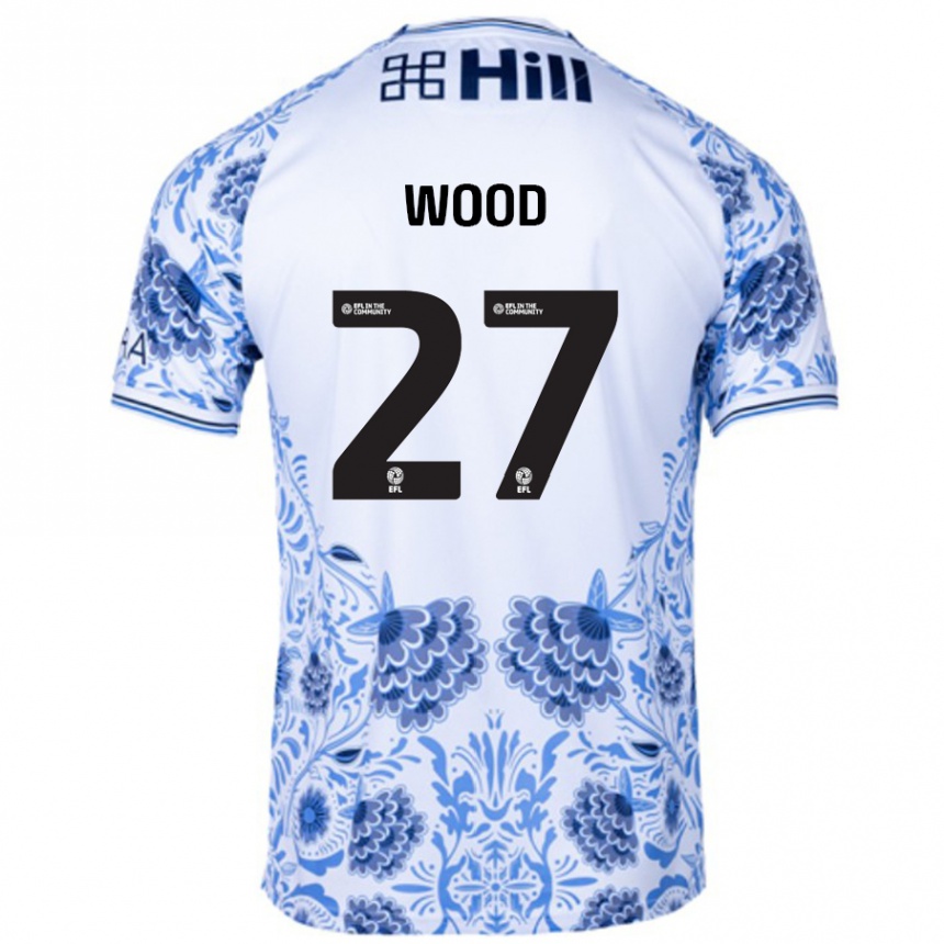 גברים כדורגל Zoe Wood #27 כחול לבן הרחק ג'רזי 2024/25