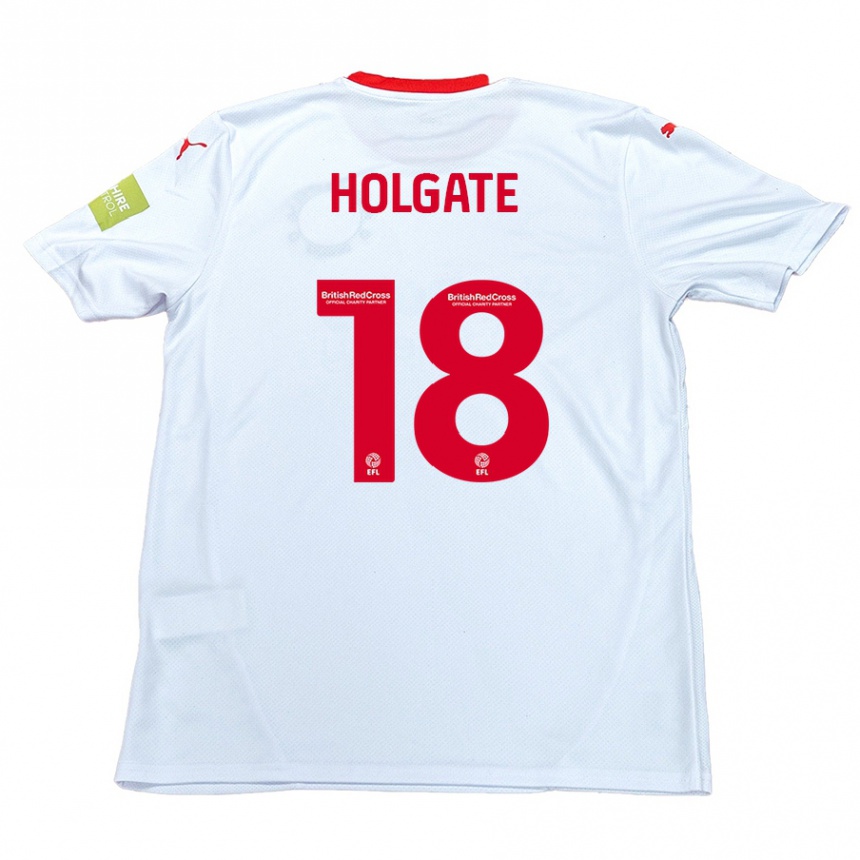 גברים כדורגל Harrison Holgate #18 לָבָן הרחק ג'רזי 2024/25
