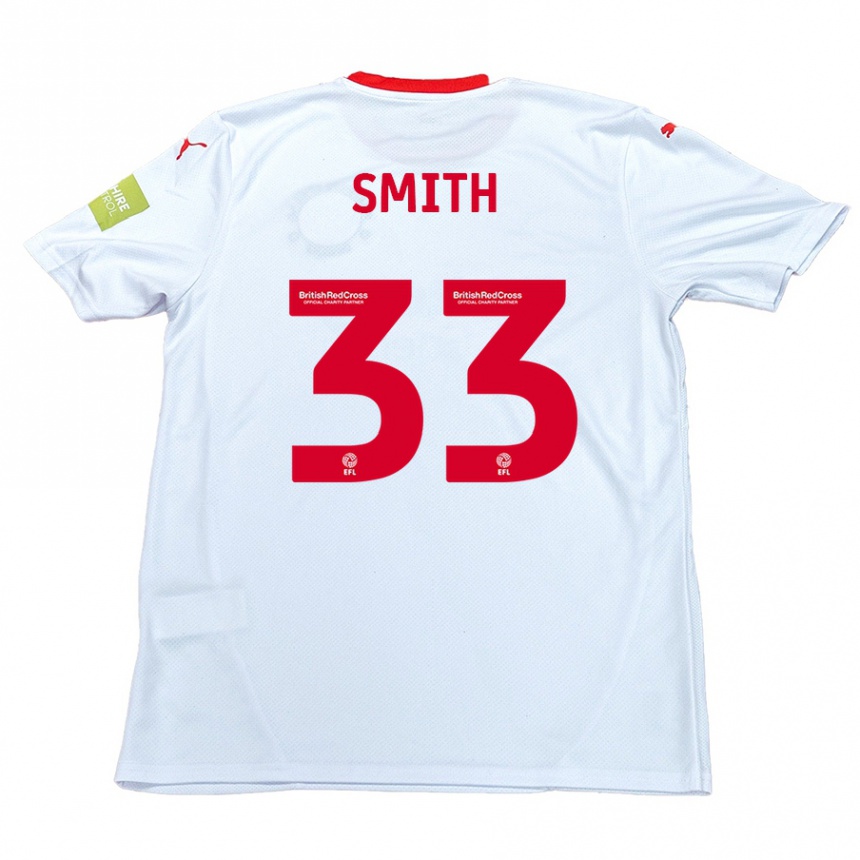גברים כדורגל Pele Smith #33 לָבָן הרחק ג'רזי 2024/25