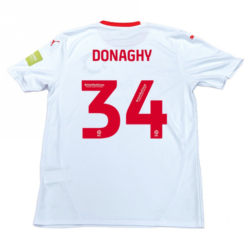 גברים כדורגל Tom Donaghy #34 לָבָן הרחק ג'רזי 2024/25