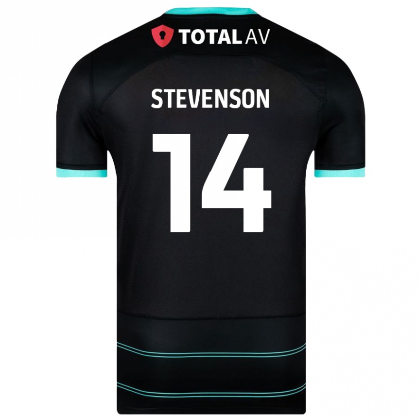 גברים כדורגל Ben Stevenson #14 שָׁחוֹר הרחק ג'רזי 2024/25