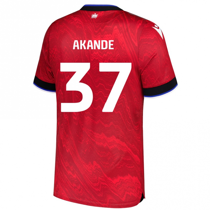 גברים כדורגל Adrian Akande #37 אדום שחור הרחק ג'רזי 2024/25