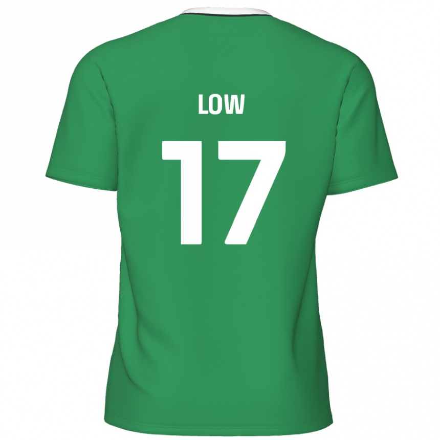 גברים כדורגל Joe Low #17 פסים ירוקים לבנים הרחק ג'רזי 2024/25