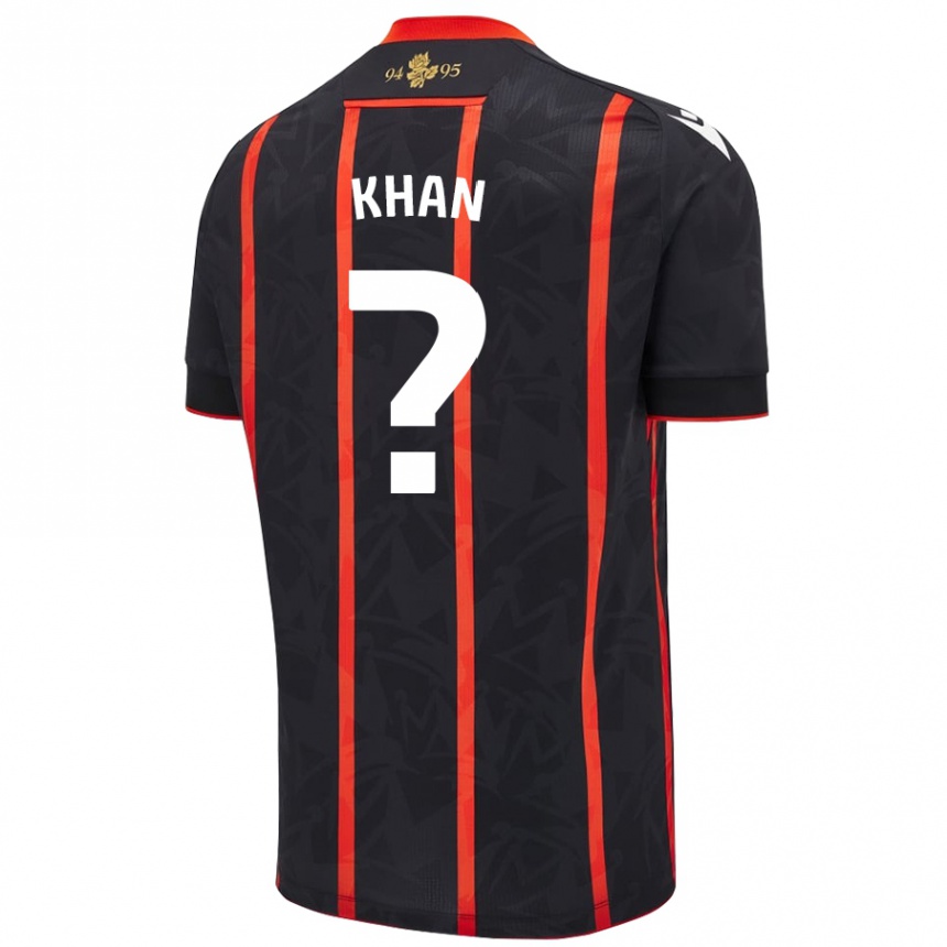 גברים כדורגל Adam Khan #0 שחור אדום הרחק ג'רזי 2024/25