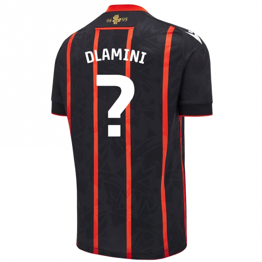 גברים כדורגל Nathan Dlamini #0 שחור אדום הרחק ג'רזי 2024/25