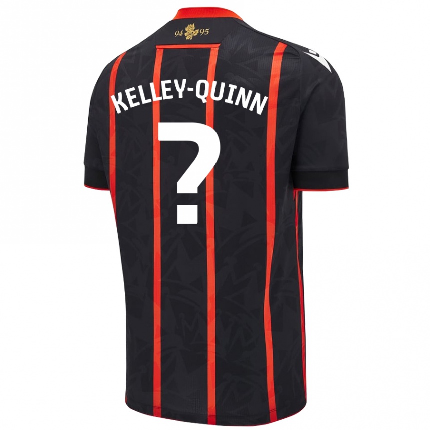 גברים כדורגל Leon Kelley-Quinn #0 שחור אדום הרחק ג'רזי 2024/25