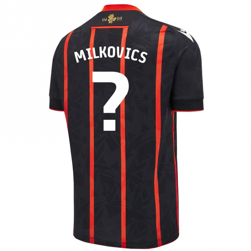 גברים כדורגל Márton Milkovics #0 שחור אדום הרחק ג'רזי 2024/25