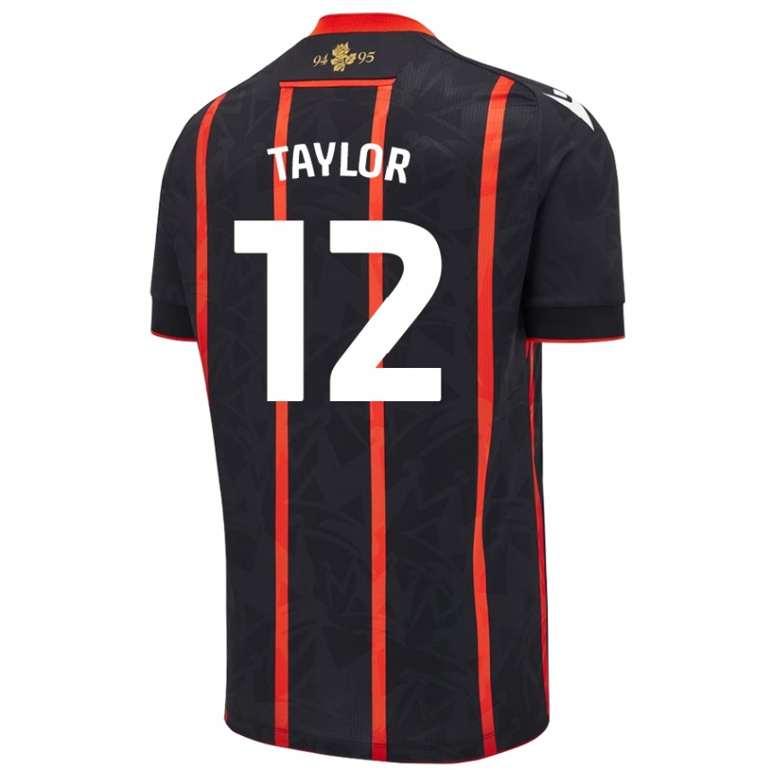גברים כדורגל Emma Taylor #12 שחור אדום הרחק ג'רזי 2024/25