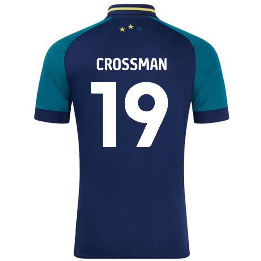 גברים כדורגל Paige Crossman #19 נייבי ירוק כהה הרחק ג'רזי 2024/25