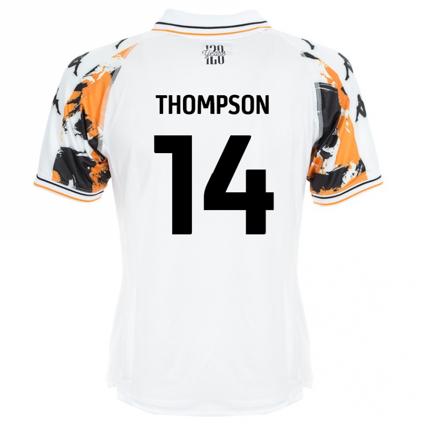 גברים כדורגל Katie Thompson #14 לָבָן הרחק ג'רזי 2024/25