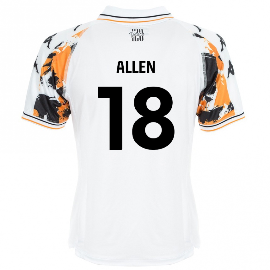גברים כדורגל Aaliyah Allen #18 לָבָן הרחק ג'רזי 2024/25
