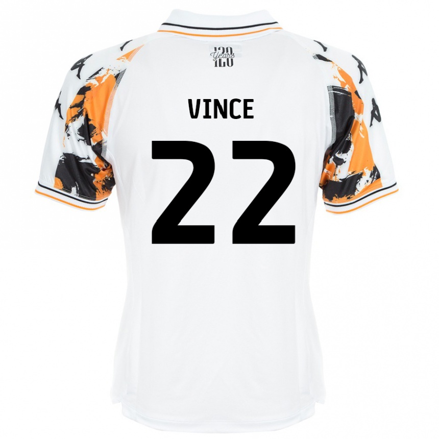 גברים כדורגל Anna Vince #22 לָבָן הרחק ג'רזי 2024/25