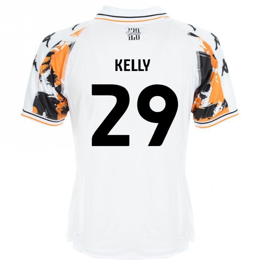 גברים כדורגל Ace Kelly #29 לָבָן הרחק ג'רזי 2024/25