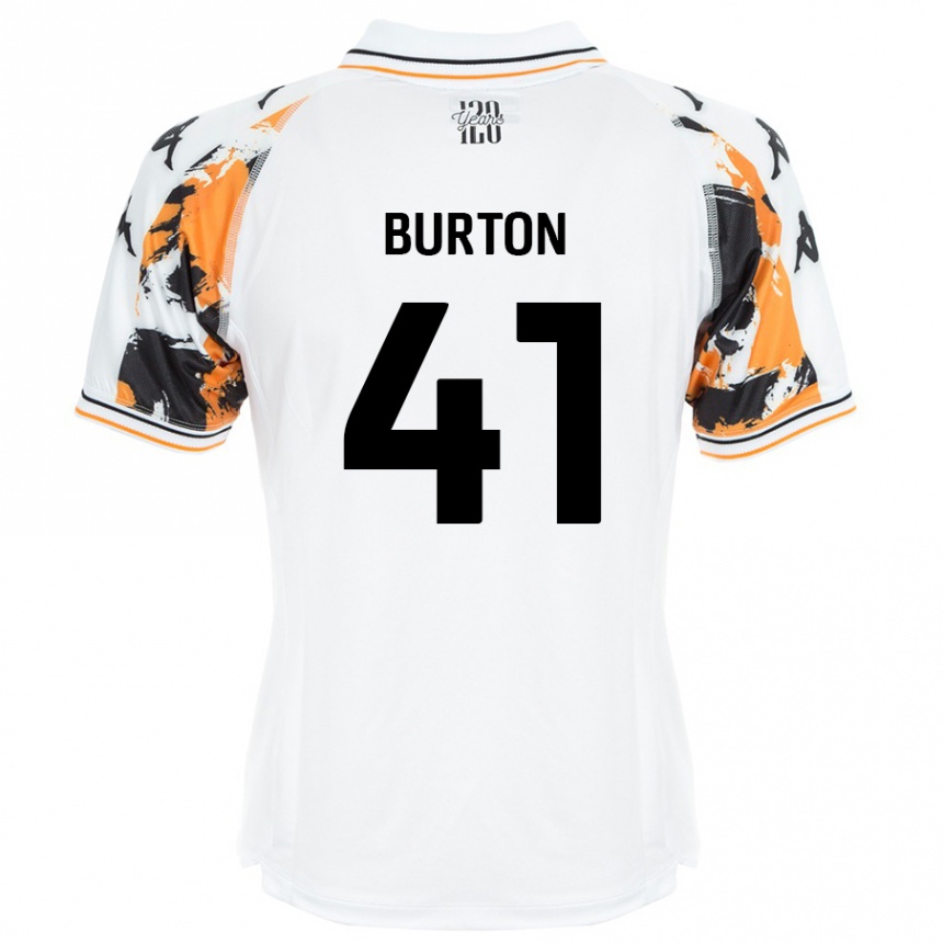 גברים כדורגל Jess Burton #41 לָבָן הרחק ג'רזי 2024/25