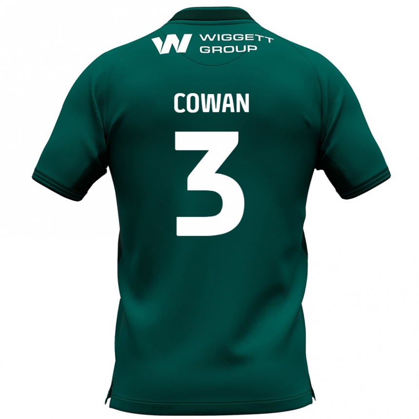 גברים כדורגל Leanne Cowan #3 יָרוֹק הרחק ג'רזי 2024/25