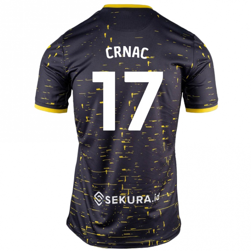 גברים כדורגל Ante Crnac #17 שחור צהוב הרחק ג'רזי 2024/25