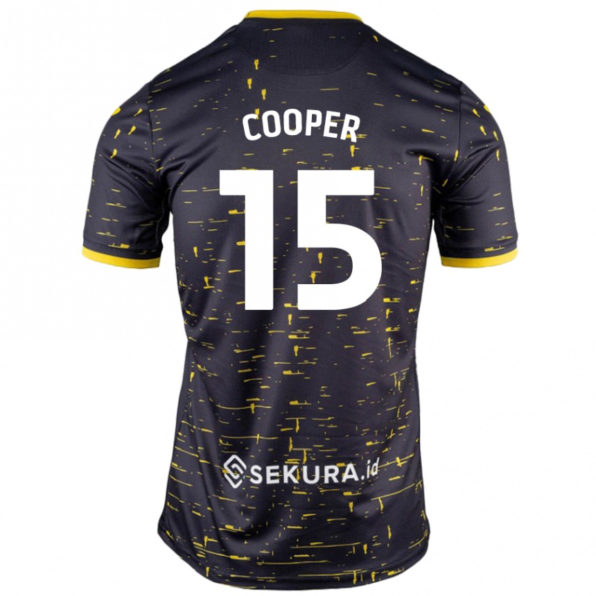 גברים כדורגל Naomi Cooper #15 שחור צהוב הרחק ג'רזי 2024/25