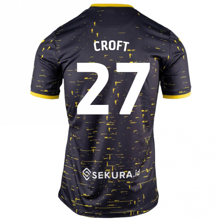 גברים כדורגל Mary Croft #27 שחור צהוב הרחק ג'רזי 2024/25
