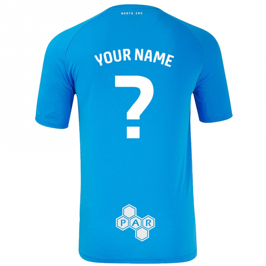 גברים כדורגל השם שלך #0 כחול שמיים הרחק ג'רזי 2024/25