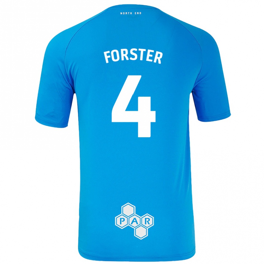 גברים כדורגל Hannah Forster #4 כחול שמיים הרחק ג'רזי 2024/25