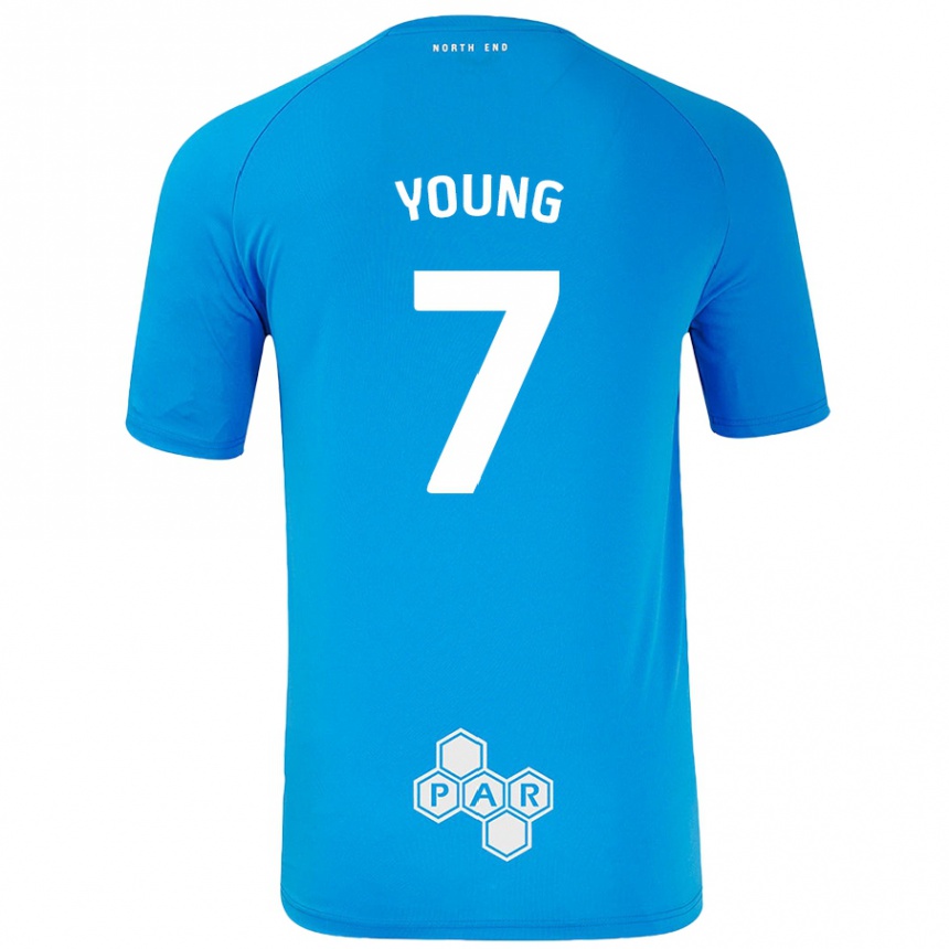 גברים כדורגל Danielle Young #7 כחול שמיים הרחק ג'רזי 2024/25