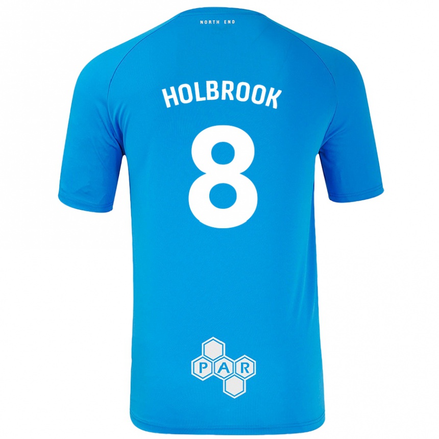 גברים כדורגל Jess Holbrook #8 כחול שמיים הרחק ג'רזי 2024/25