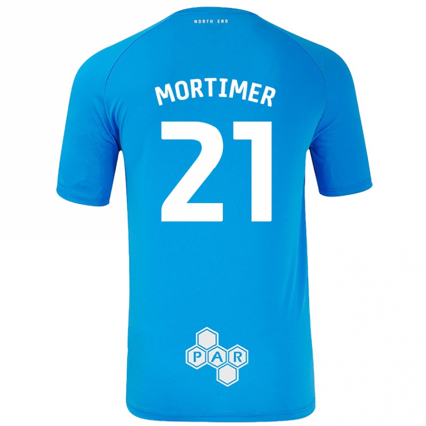 גברים כדורגל Jodie Mortimer #21 כחול שמיים הרחק ג'רזי 2024/25